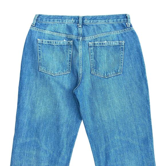 Free People Maggie Cropped Jeans 29 Mid Rise Straight Leg Distressed Boho Casual - Picture 5 of 9